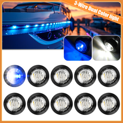 10x Marine Boat LED Interior Lights Blue White Color Changing Cabin Light 12V