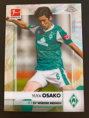 2020-21 Topps Chrome Bundesliga Silver Wave Refractor Yuya Osako ed/250 BREMEN