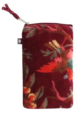 Earth Squared Fair Trade Velvet Vintage Style Brillenetui Rot