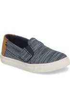 NEW 40 TOMS Toddler Luca Slip-On Sneaker Textured Blue Size 10