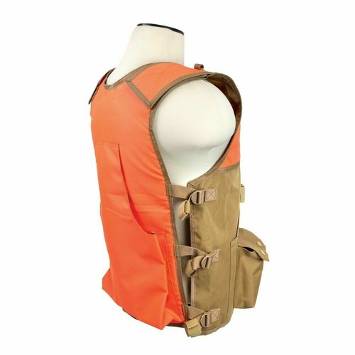 VISM Hunting Vest Shooting Safety Vest Duck Quail Pheasant Hunting TAN w/ BLAZE - Picture 4 of 5