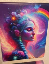 8"x10" Stretched Canvas Print Rainbow Goddess