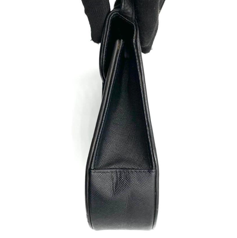 Borsa a tracolla YSL Yves Saint Laurent logo vintage in pelle nera