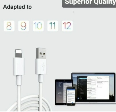 10x Apple 1m Lighting Charger Cable for iPhone in bulk - White