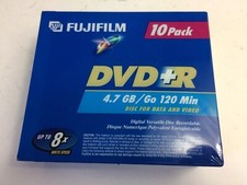 Fujifilm DVD R 10-Pack 4.7 GB 120 Min Disc For Data And Video 8x Write Speed