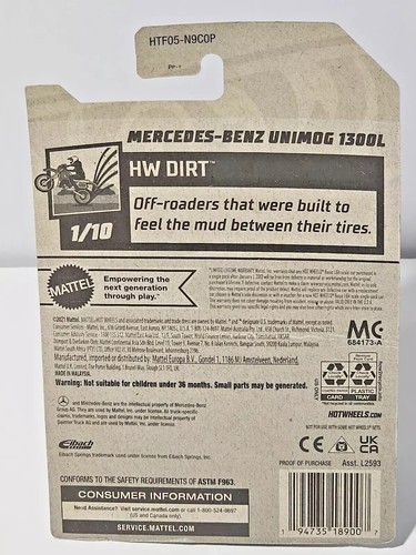 Hot Wheels - 2024 HW Dirt 1/10 Mercedes-Benz Unimog 1300L 178/250 (BBHTF05) - Picture 4 of 4