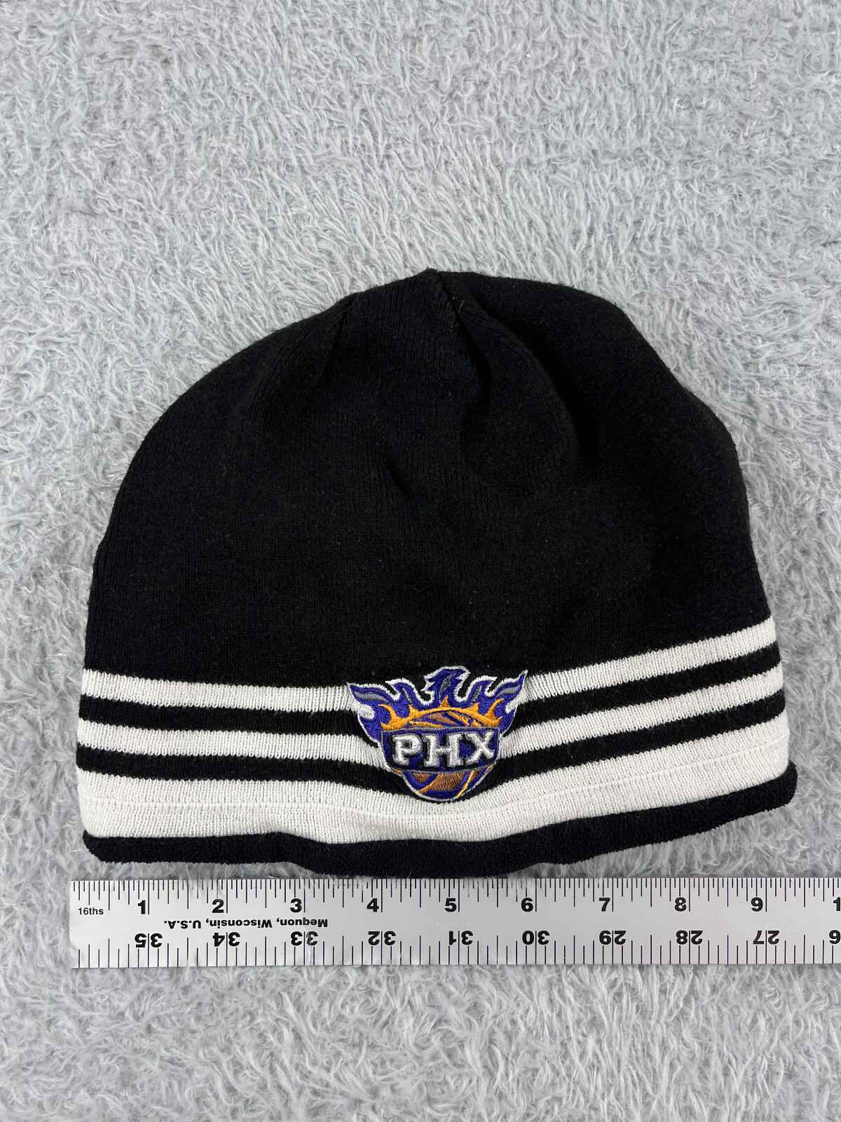Phoenix Suns Adidas Beanie Toque Adult Black Stripe Knit Cotton Poly Blend NBA