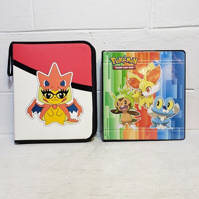 Pokemon & Pokonboy Trading Card Binders Lot of 2 W/Plastic Sleeves 700+  Slots