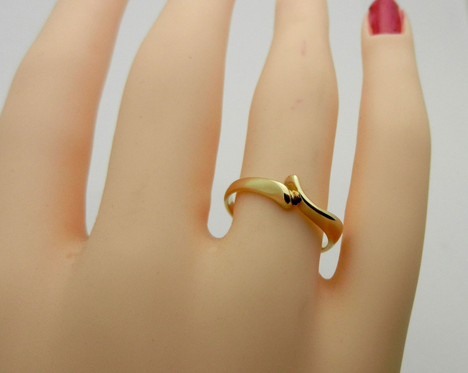 Solid 14k Gold Wedding Ring Guard Support Curved … - image 5