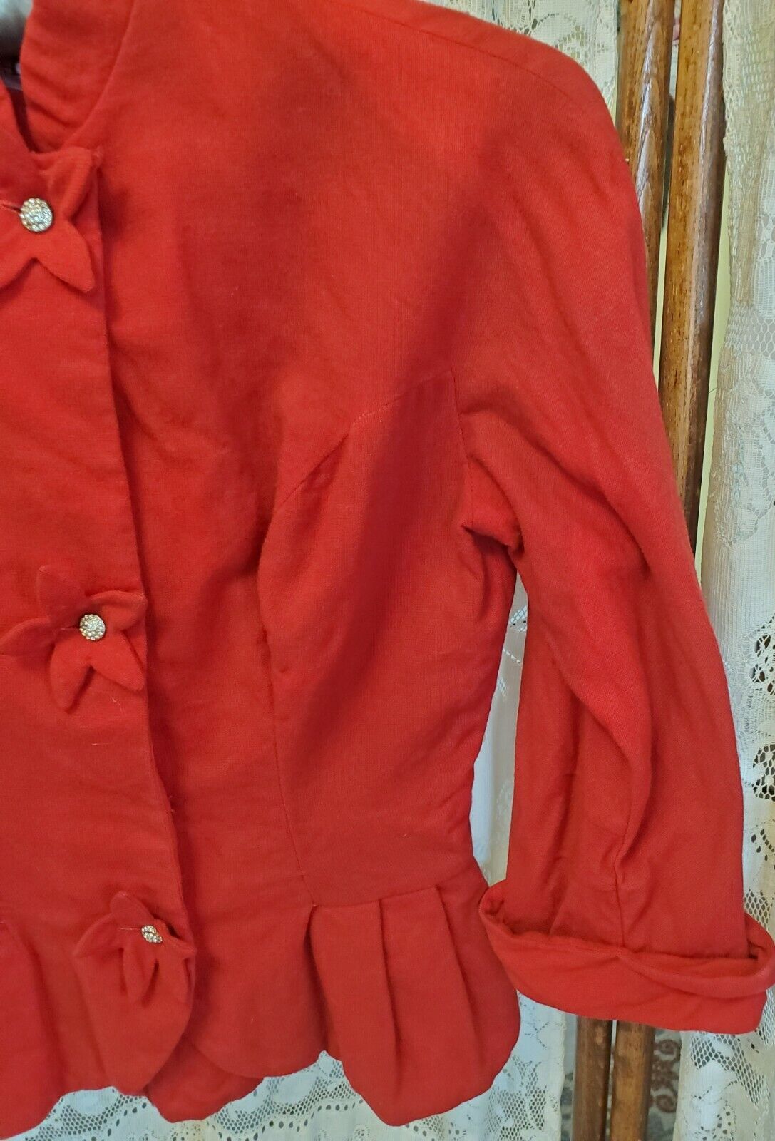 Vintage 1940s  Red  Womens Valentine's Suit Set  … - image 3