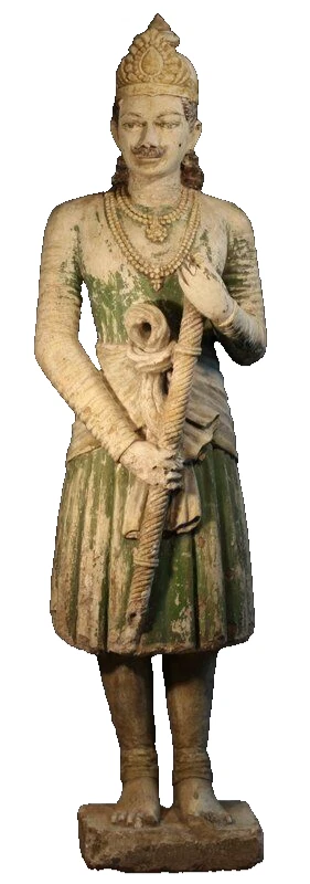 Estatua de guardia del palacio mogol indio de los siglos XVII-XVIII en estuco Foto 3 de 4