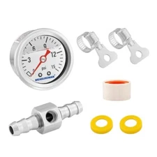 0-15 Psi Glycerin Filled Fuel Pressure Gauge, 1.5” Dial, 304 Stainless Steel C