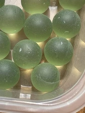 25 Sea Glass GRAPES Tumbled Green Balls 13/16" marbles