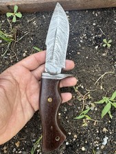 handmade Damascus blade steel knife hunting knife compact edc knife