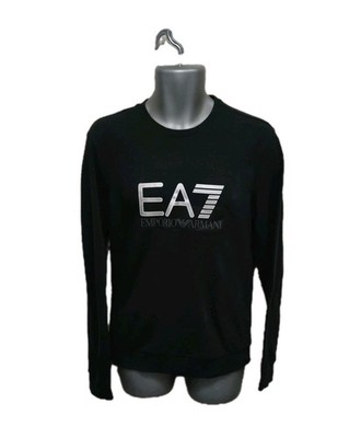 Emporio Armani EA7 Sweatshirt schwarz mit Logo Herren Größe M 