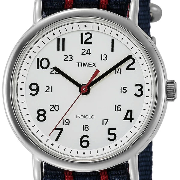 TIMEX Weekender Central Park T2N747 Cuarzo 38mm Esfera Blanca Azul Rojo Corre... - Imagen 2 de 4