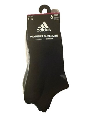 NWT Adidas Women's Superlite 6 Pack Compression No Show Socks sz 5-10 A11