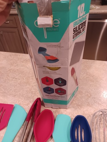 NUOVO Core Kitchen 10 Pezzi Set di Utensili in Silicone/Overmold Solid Core - Multicolore - Foto 10 di 12