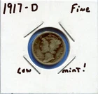 W@W 1917-d Mercury Dime !!!! ( Nice Coin !!!!)  Fine !!!!!