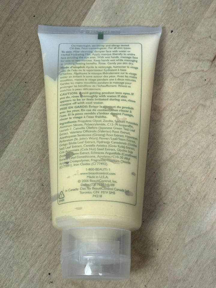 BeautiControl Spa Calentamiento Tendencia Té Verde Mascarilla 5oz Mascarilla Facial Sin Aceite Nuevo Foto 2 de 3