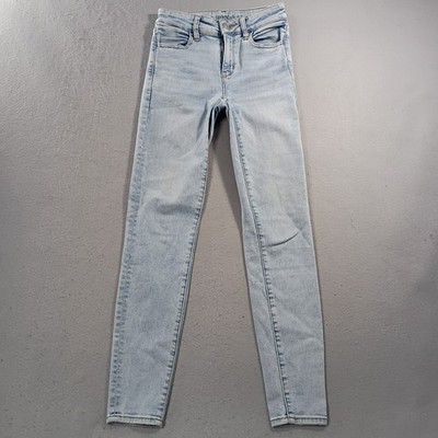 American Eagle Jeans Womens 2 Skinny Fit Mid Rise Denim Stretch Cotton Blue