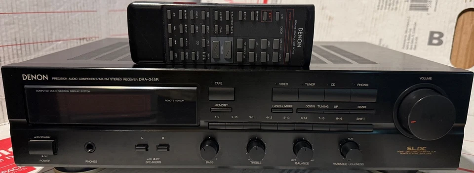 VINTAGE DENON DRA-345R 2 CHAN HiFi STEREO A/V RECEIVER AMPLIFIEr MADE IN JAPAN!! - Image 3 of 4