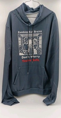 Zombie Shirt Zombies Hoodie Sweatshirt Zombies Eat Brains 2XL Unisex