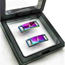 Jordan Replacement Rainbow Iridescent Chrome Lace Tags Shoe badge