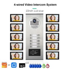 Tuya Smart 10-inch 1080P Video Intercom,Suitable for Multi-apartment Metal Door
