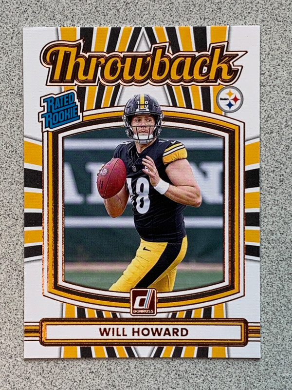 WILL HOWARD RATED ROOKIE THROWBACK 2025 DONRUSS #30 PITTSBURGH STEELERS