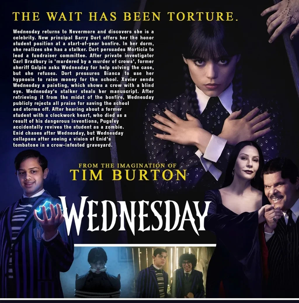 Wednesday Season 2 DVD | Jenna Ortega | Tim Burton | English Audio