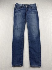 American Eagle Outfitters Super Stretch Skinny Jeans Blue Button Zip Size 4