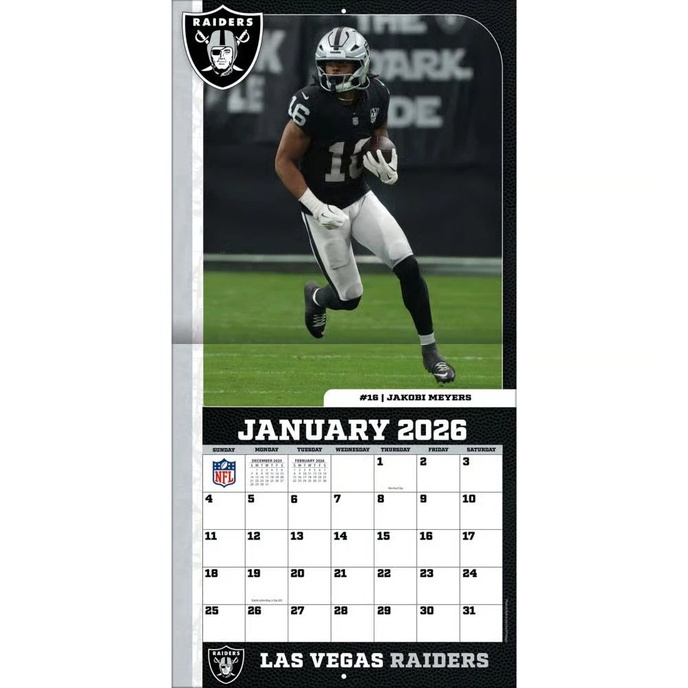 football Las Vegas Raiders 2026 Wall Calendar