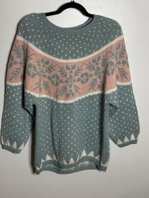 Vintage Best American Clothing Co.Wool Blend Sweater Snowflake Ski Women s Small