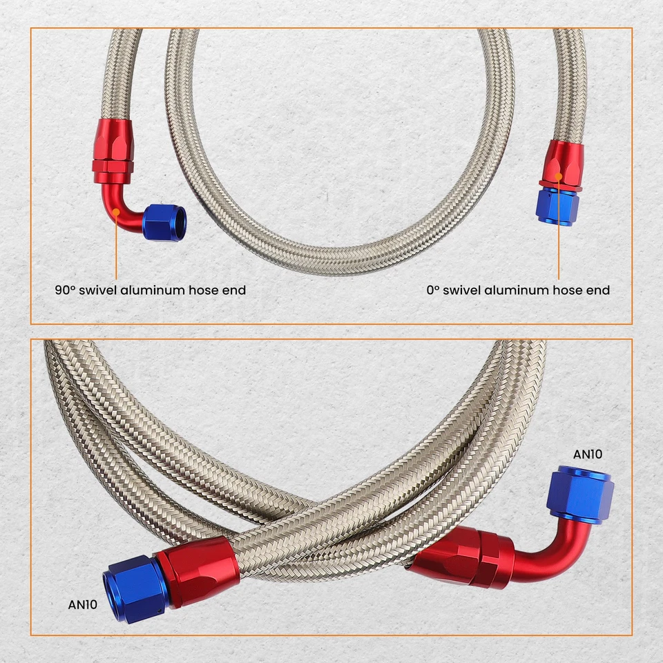 Kit de reubicación de filtro plateado enfriador de aceite de motor/transmisión 19 filas 10AN para BMW Foto 4 de 4