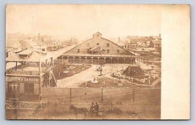 Postcard MA Worcester Birds Eye View Bigelows Garden Skating Rink RPPC BB10
