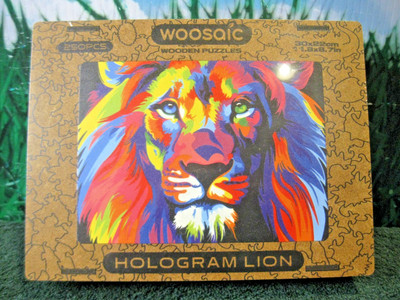 NEW Unidragon Woosaic Hologram Lion Figured Wooden Puzzle. Factory Sealed.