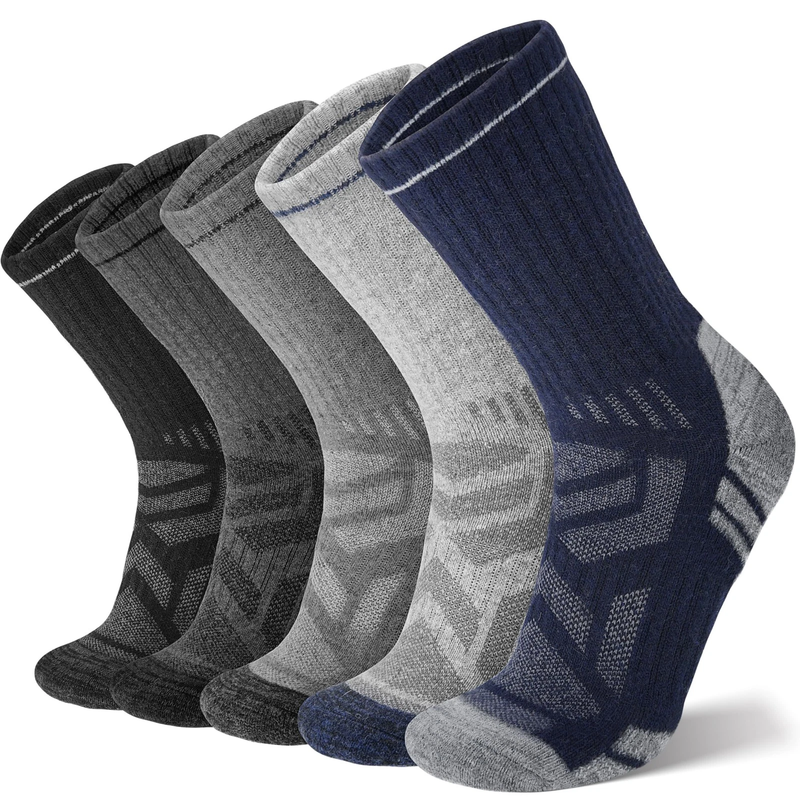 Merino Wool Hiking Socks, Enhanced Breathability, Targeted Cushion Thermal So...