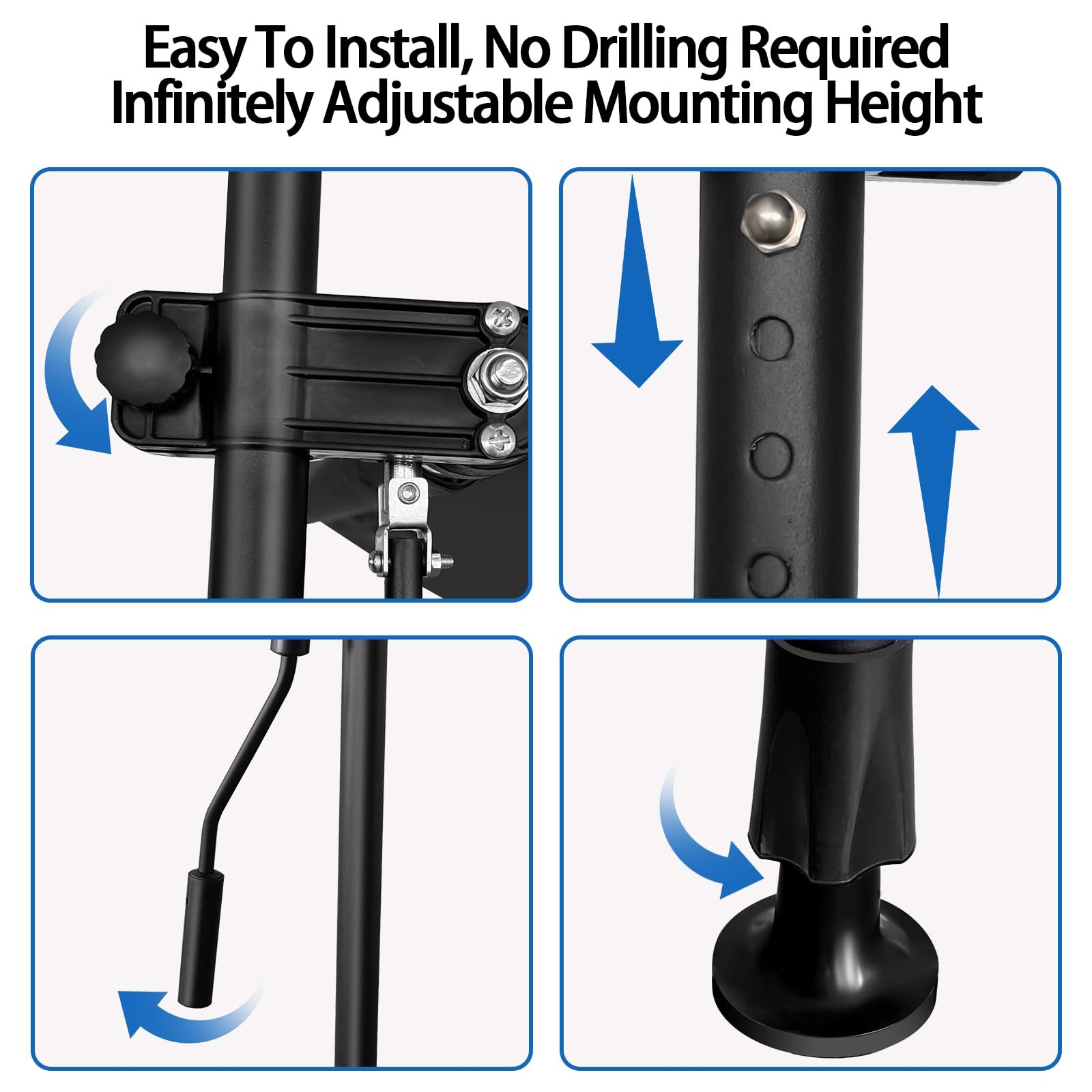 Manual Retractable Awning 118" W x 118" H,Side Bar 45in Patio Awning 