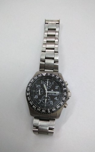 Reloj Citizen Promaster Piloto Cronógrafo Cuarzo Esfera Negra 16cm Japón - Imagen 8 de 8