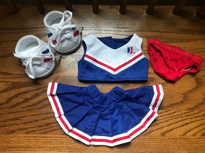 Build A Bear  Red, White & Blue Cheerleader Outfit W/Tennis Shoes & Red Panty