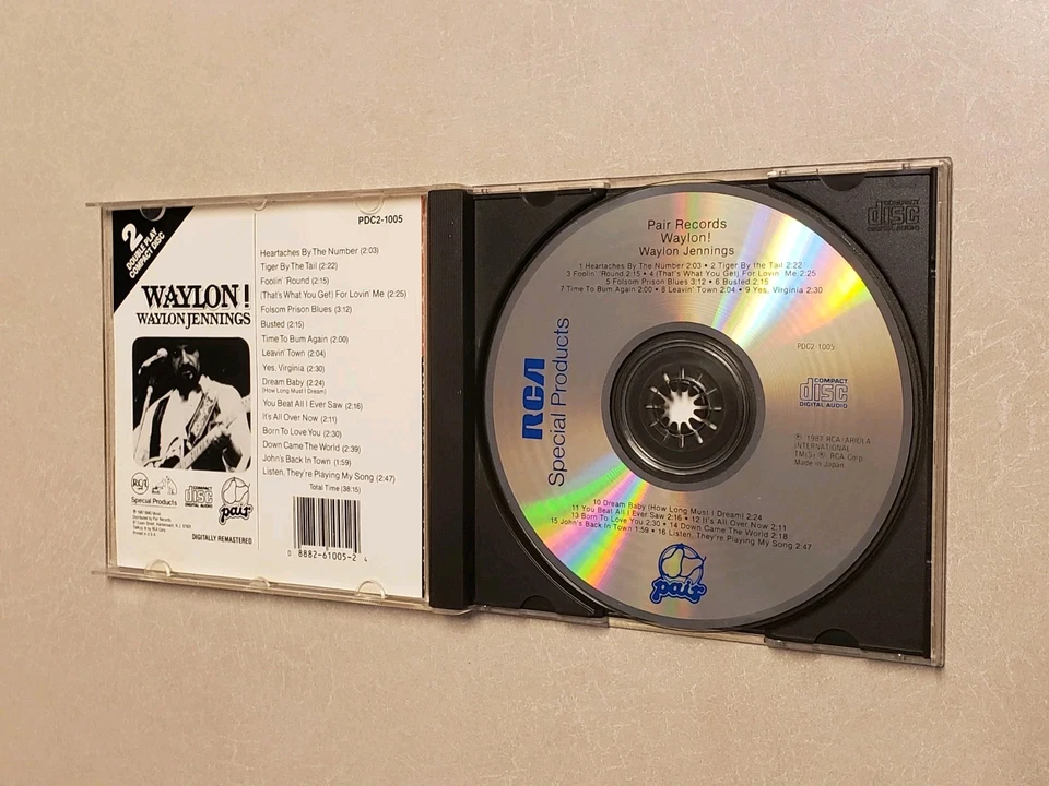 WAYLON JENNINGS WAYLON! CD, 1987 RCA JAPAN IMPORT DISC PAIR DOUBLE PLAY - Image 3 of 4
