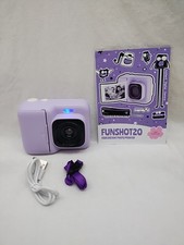 Instant Print Camera Kids 1080P Digital 3 Rolls Paper 32G Card Purple Lavender