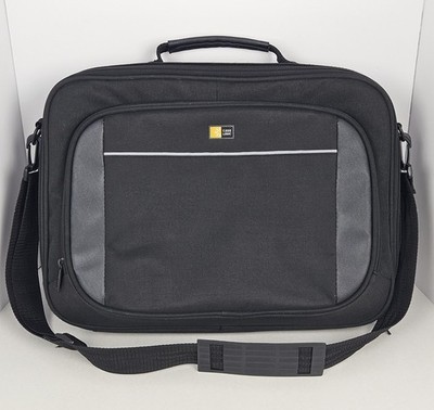 Case Logic 16'' Black Computer Bag Work School Zip Close W/Outside Pocket Strap