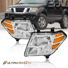 2pcs L&R  Chrome Housing Headlights Assembly For 2009-2021 Nissan Frontier