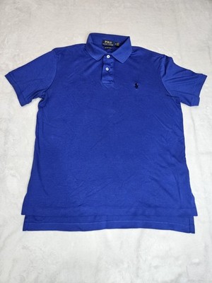 Polo Ralph Lauren Men's Pima Soft Touch Short Sleeve Polo Shirt Blue Sz Medium