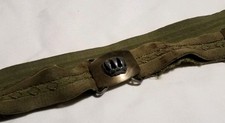 Vintage 1" Art Deco Stretch Belt Green Embroidered Silver Tone Buckle Adjustable