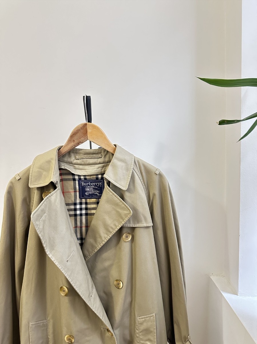 Burberry's Vintage Beige Nova Check Trench Coat