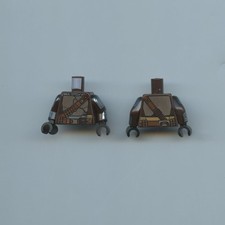 Star Wars LEGO x 2 Mandalorian Marrón Oscuro Minifigura Torso SW Mandalorian Plata