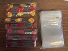 DMC Satin/Rayon Embroidery Floss Lot of 8 plus 70 Darcie clear bags bundle
